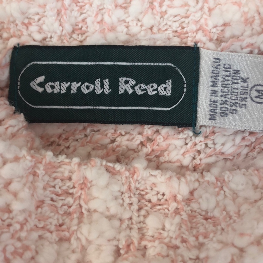 Vintage Carroll Reed Pale Pink Back V-Neck Silk Blend Sweater Medium - Picture 3 of 8
